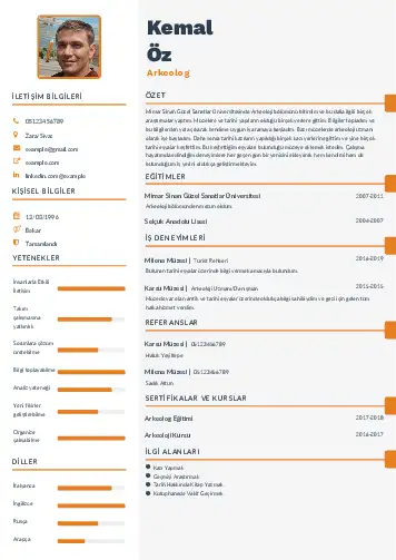 Arkeolog Cv Örnekleri cv indir
